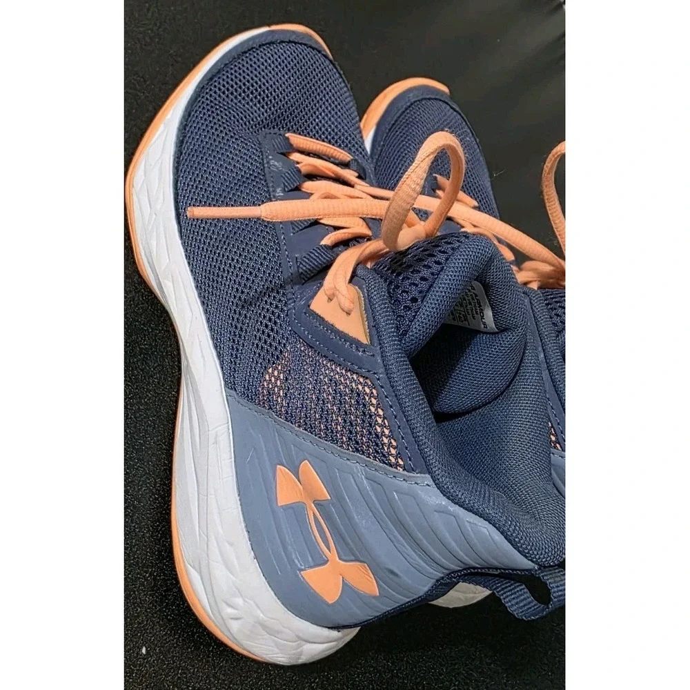Under Armour High Tops Jet 2018 'Utility Blue Orange' Sneakers Shoes 6Y 7.5W EUC